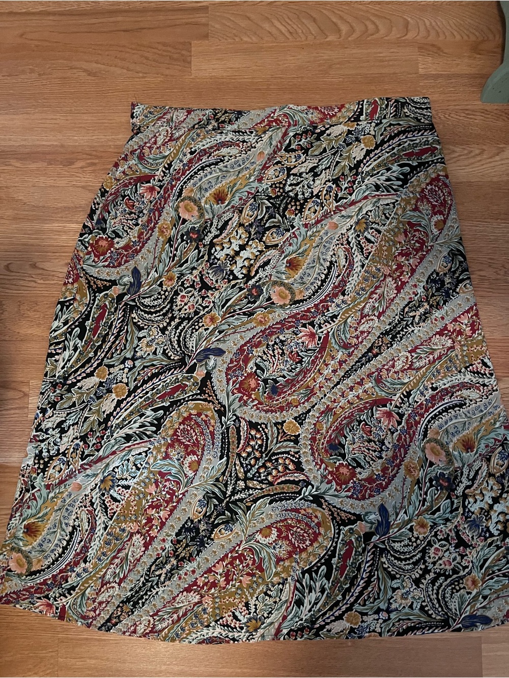 Vince Camuto Paisley Floral Midi Skirt XXL Boho Pull-On